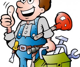 Funny cartoon builders vector illustration 08