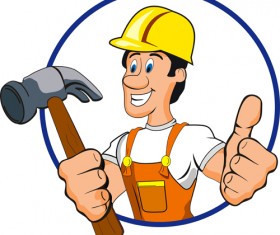 Funny cartoon builders vector illustration 10