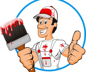 Funny cartoon builders vector illustration 11