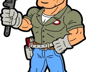 Funny cartoon builders vector illustration 14