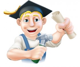 Funny cartoon builders vector illustration 17