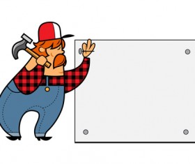 Funny cartoon builders vector illustration 18