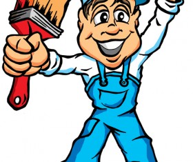 Funny cartoon builders vector illustration 19