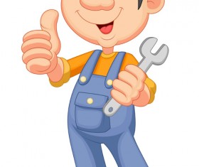 Funny cartoon builders vector illustration 24