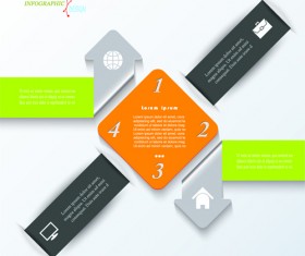 Geometric shapes business infographics vector material 02