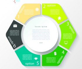 Geometric shapes business infographics vector material 03