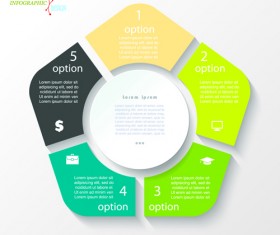 Geometric shapes business infographics vector material 04