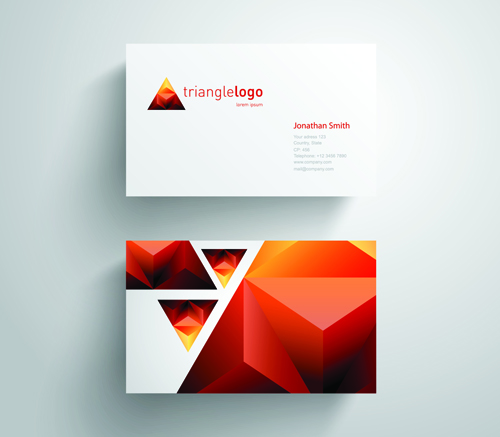 Geometric triangle business cards copy space vector 02