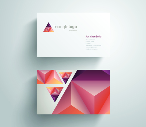 Geometric triangle business cards copy space vector 03