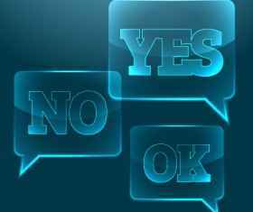 Glass yes or no speech bubbles vector