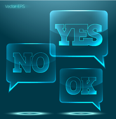 Glass yes or no speech bubbles vector