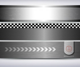 Glossy metal structure banner 01 vector