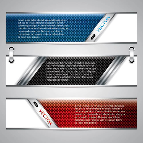 Glossy metal structure banner 02 vector