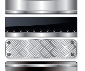 Glossy metal structure banner 03 vector