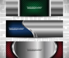 Glossy metal structure banner 06 vector