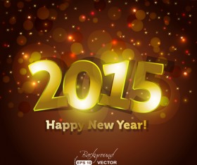 Glowing 2015 new year holiday background vector 01