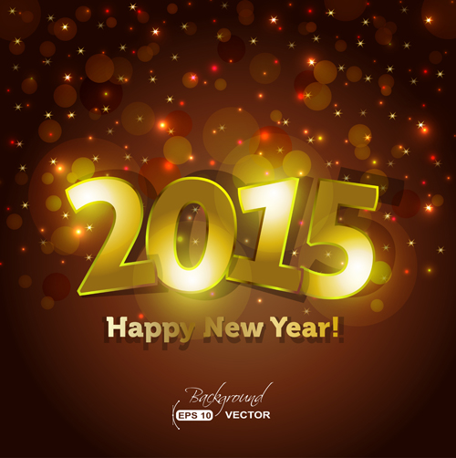 Glowing 2015 new year holiday background vector 01