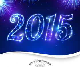 Glowing 2015 new year holiday background vector 03