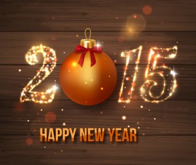 Glowing 2015 new year holiday background vector 04
