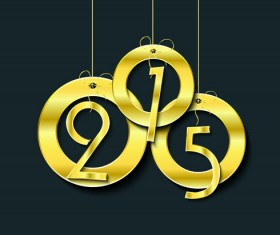 Golden creative 2015 new year vector material 03
