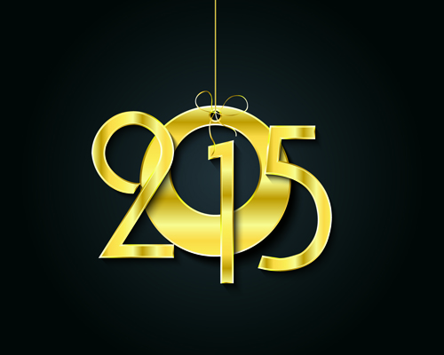 Golden creative 2015 new year vector material 04