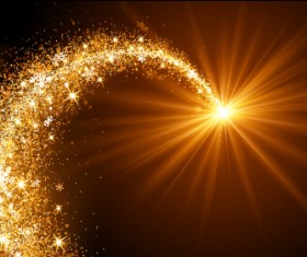 Golden light and snowflake christmas vector background
