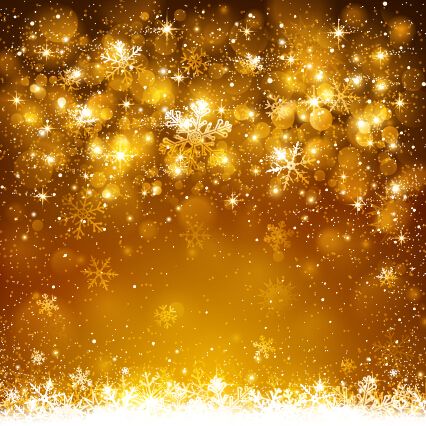 Golden snowflake christmas shiny background
