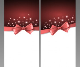 Gorgeous 2015 Christmas cards with bow vector set 03