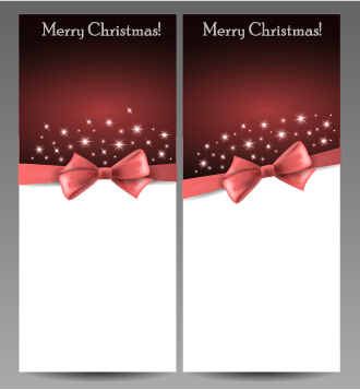 Gorgeous 2015 Christmas cards with bow vector set 03