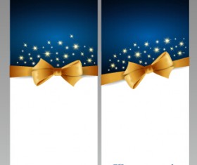 Gorgeous 2015 Christmas cards with bow vector set 05