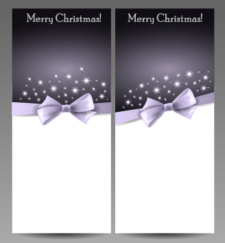 Gorgeous 2015 Christmas cards with bow vector set 06