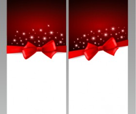 Gorgeous 2015 Christmas cards with bow vector set 07