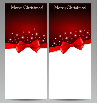 Gorgeous 2015 Christmas cards with bow vector set 07