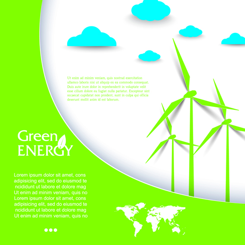 Green energy business template vector 01
