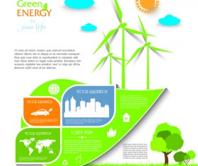 Green energy business template vector 02