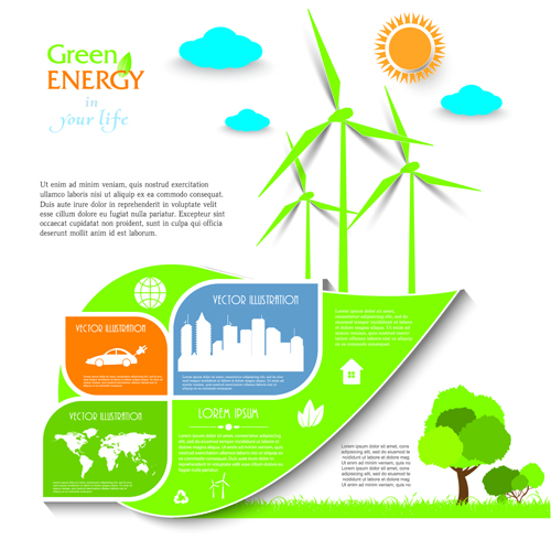 Green energy business template vector 02