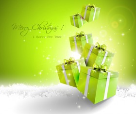 Green style christmas and new year vector background 02