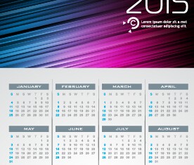 Grid calendar 2015 with abstract background vector 03