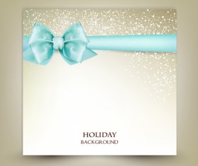 Halation holiday card with bow background vector