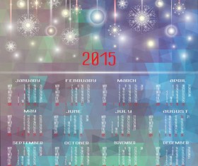 Halation with snowflake 2015 calendar vector