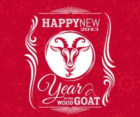 Happy new year 2015 goat vector background