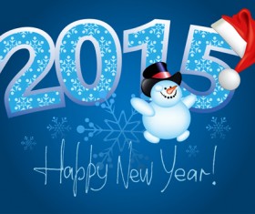 Happy new year and 2015 xmas blue bakground