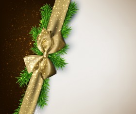 Happy new year and christmas bow gift card 02