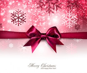 Happy new year and christmas bow gift card 04