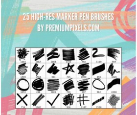 High-res marker pen Photoshop brushes