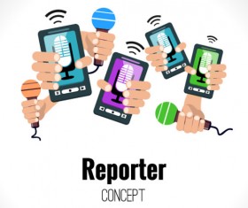 Interview reporter design background vector
