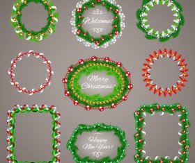 Jewelry with needles christmas frame vector