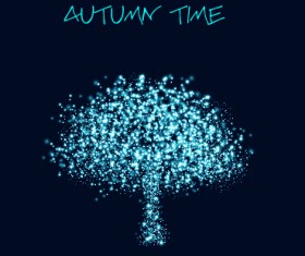 Light dot autumn tree vector background