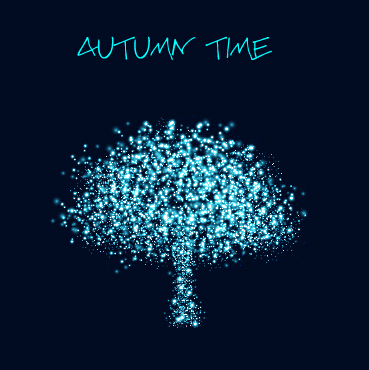 Light dot autumn tree vector background