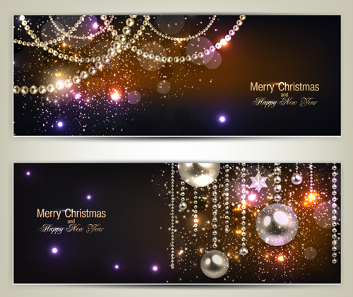 Luxury Jewelry christmas banners vector set 02
